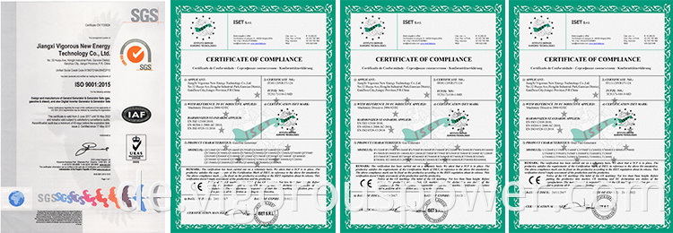 CE & ISO Certificate for Generator